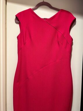 Jones New York Bright Pink Cap-Sleeve Sheath Dress